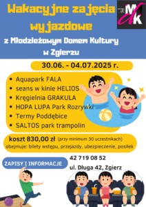 oferta zajęć wyjazdowych wakacje 2025